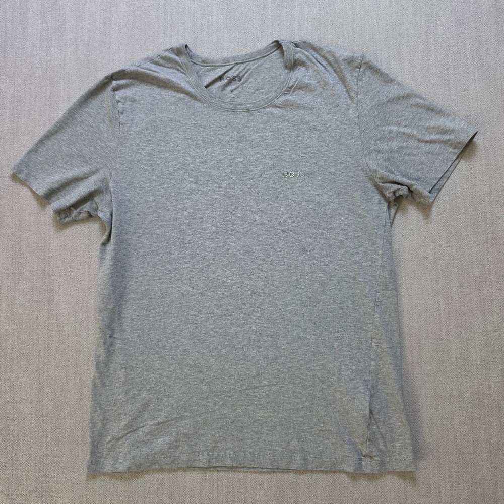 Hugo Boss T-Shirt Men M Grey Crewneck Short Sleeve Logo Tee